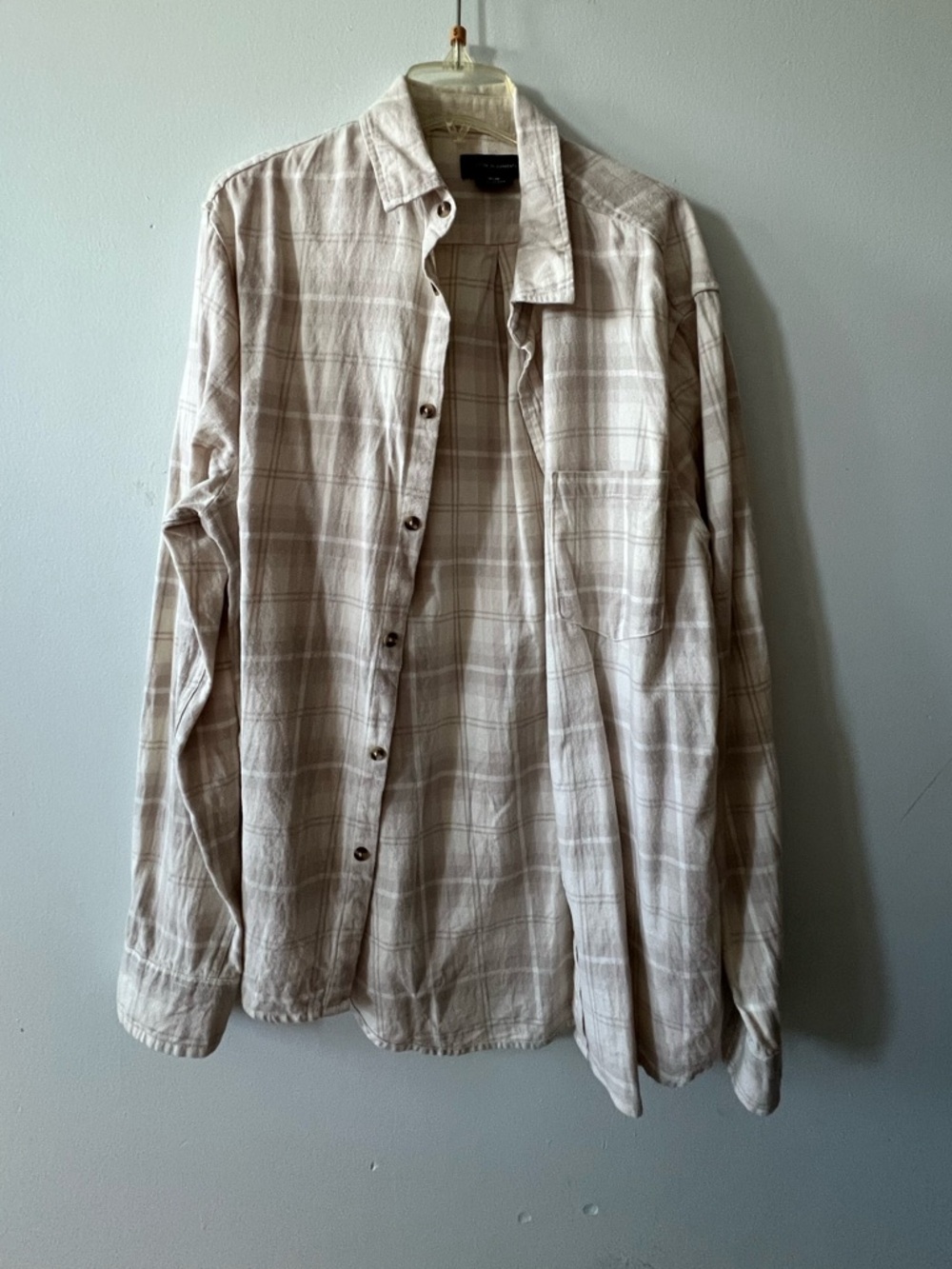 Cotton On Beige Plaid Lightweight Button Shirt